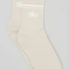 Skarpetki unisex typu half-crew w stylu retro – kolor kości/biały