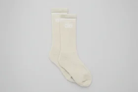 Skarpetki unisex w stylu retro – kolor kości/biały