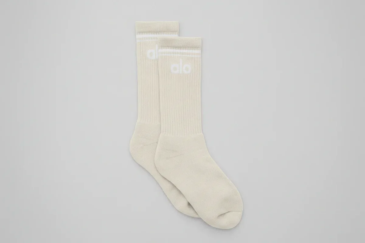 Skarpetki unisex w stylu retro – kolor kości/biały
