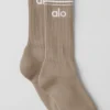 Skarpetki unisex w stylu retro – kolor żwirowy/biały