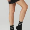 Skarpetki unisex z półgolfem w stylu retro – czarne/białe