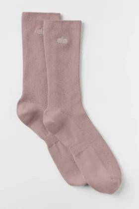 Skarpetki unisex z półwysoką cholewką w stonowanym stylu – kolor taupe