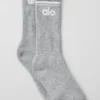 Skarpety unisex Throwback – sportowa szarość melanżowa/biały