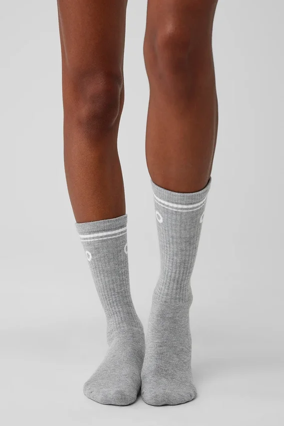Skarpety unisex Throwback – sportowa szarość melanżowa/biały