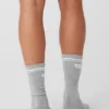 Skarpety unisex Throwback – sportowa szarość melanżowa/biały