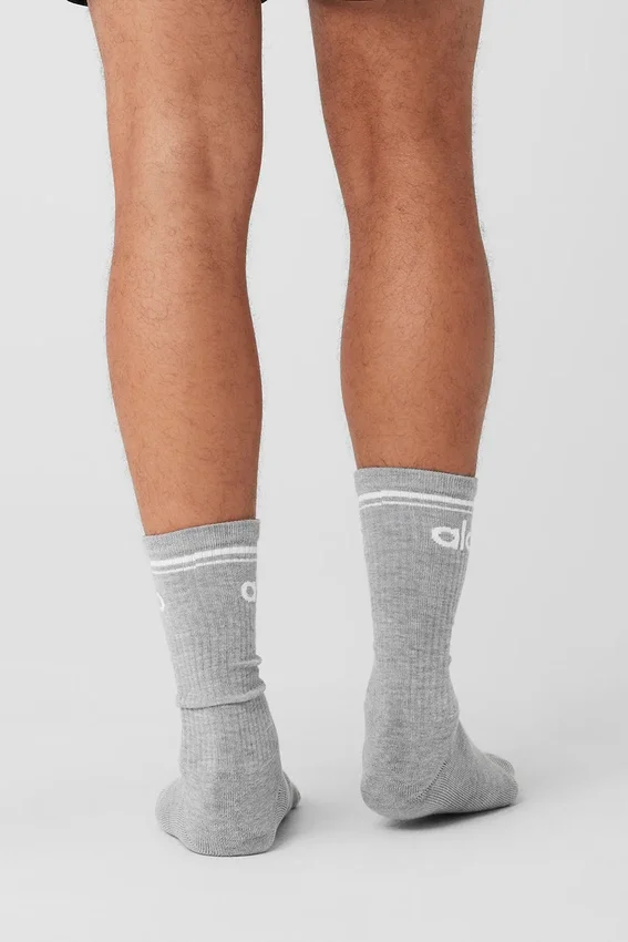 Skarpety unisex Throwback – sportowa szarość melanżowa/biały