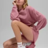 Skarpety unisex typu „half-crew” w stylu retro – białe/różowe „Wild Rose”