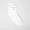Skarpety unisex typu „half-crew” w stylu retro – białe/tytanowe