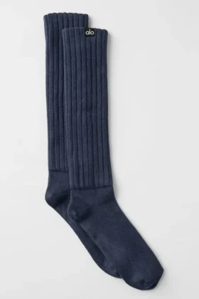Skarpety unisex typu scrunch – granatowe
