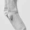 Skarpety unisex z marszczonym ściągaczem – Athletic Heather Grey