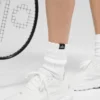 Skarpety unisex z marszczonym wykończeniem, półdługie – White