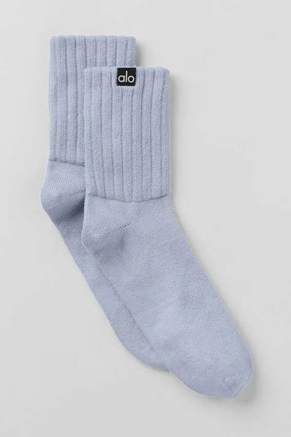 Skarpety unisex z marszczonym wykończeniem, półdługie – Winter Frost