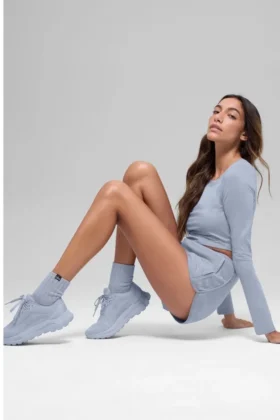 Skarpety unisex z marszczonym wykończeniem, półdługie – Winter Frost