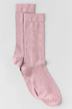 Skarpety z siateczki z kaszmiru – Vintage Pink