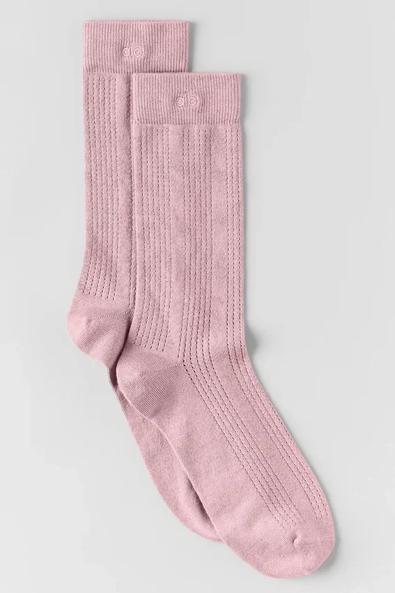 Skarpety z siateczki z kaszmiru – Vintage Pink