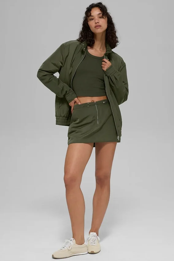 Spódnica mini „Work It” – oliwkowa