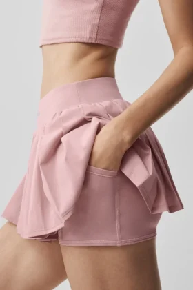 Spódnica tenisowa „Double or Nothing” – Vintage Pink