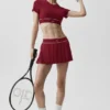 Spódnica tenisowa z niskim stanem „Amp It up” – kolor Summer Romance Red