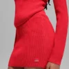 Spódnica z dzianiny dżinsowej High-Waist – jasnoczerwona