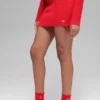 Spódnica z dzianiny dżinsowej High-Waist – jasnoczerwona