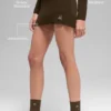 Spódnica z dzianiny dżinsowej High-Waist – kolor espresso/czarny