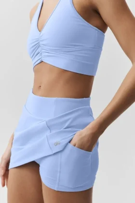Spódniczka tenisowa High-Waist Airbrush z krojem Good Form – jasnoniebieska