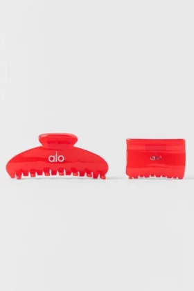 Spinka „Effortless Claw Clip” (pakiet 2 szt.) – jaskrawoczerwona