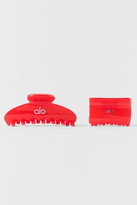 Spinka „Effortless Claw Clip” (pakiet 2 szt.) – jaskrawoczerwona