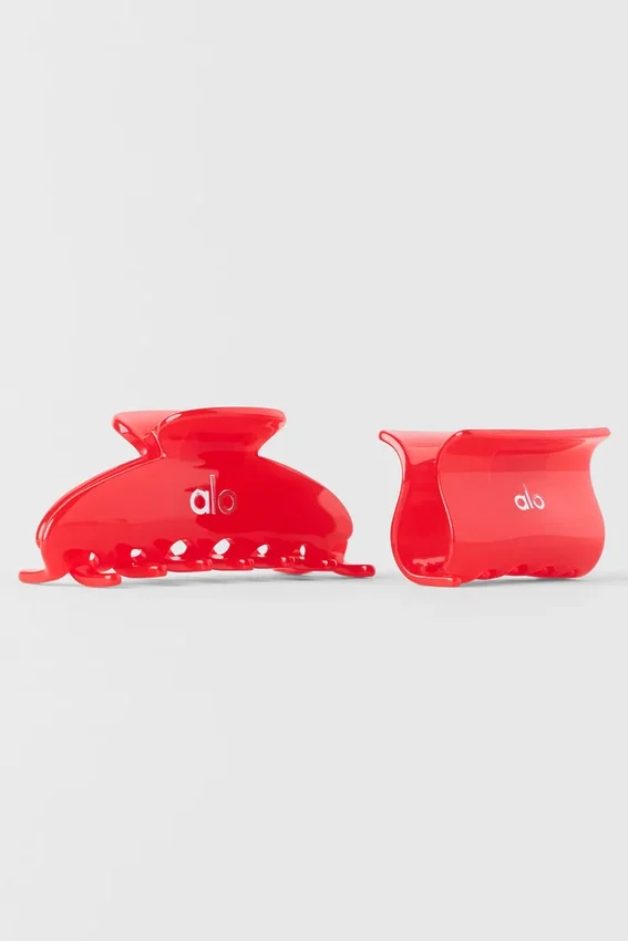 Spinka „Effortless Claw Clip” (pakiet 2 szt.) – jaskrawoczerwona