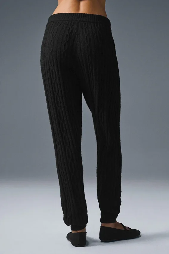 Spodnie Cable Knit Winter Bliss – czarne