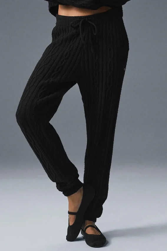 Spodnie Cable Knit Winter Bliss – czarne