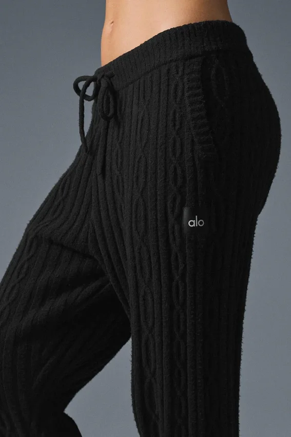 Spodnie Cable Knit Winter Bliss – czarne
