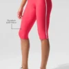 Spodnie capri Airlift High-Waist, supereleganckie, z kontrastowymi wstawkami – Candy Red/White