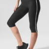 Spodnie capri Airlift High-Waist z kontrastowymi wstawkami – czarne/białe