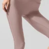 Spodnie capri Airlift High-Waist z siateczką, z wysokim stanem, model „Just Right” – kolor taupe