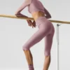 Spodnie capri Airlift Mesh High-Waist w kolorze Smoky Quartz
