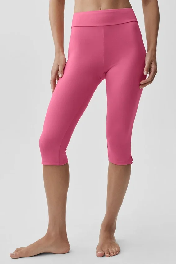 Spodnie capri Alo Softsculpt Shoreline – kolor Paradise Pink