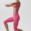 Spodnie capri Alo Softsculpt Shoreline – kolor Paradise Pink