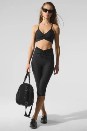 Spodnie capri „Divine” z High-Waist Airlift – czarne