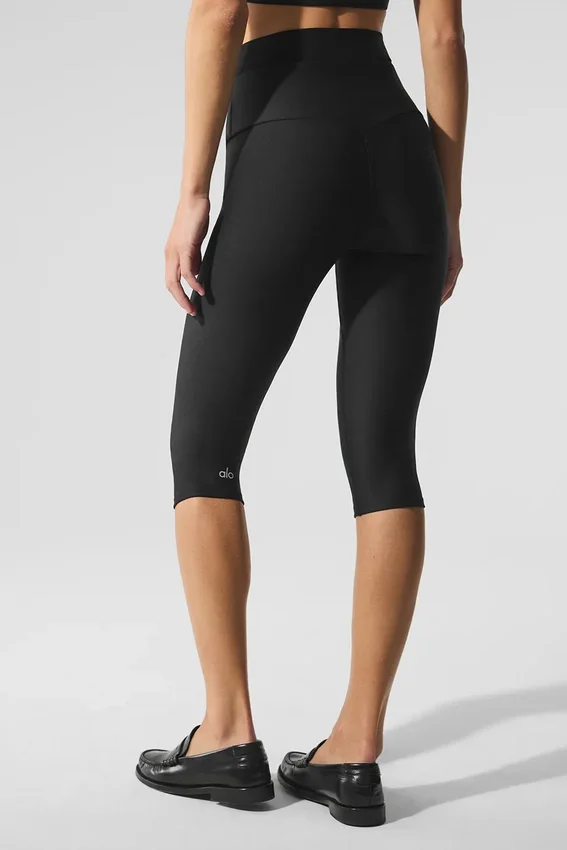 Spodnie capri „Divine” z High-Waist Airlift – czarne