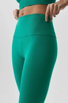 Spodnie capri High-Waist Airbrush o długości 16 cali – Emerald Isle