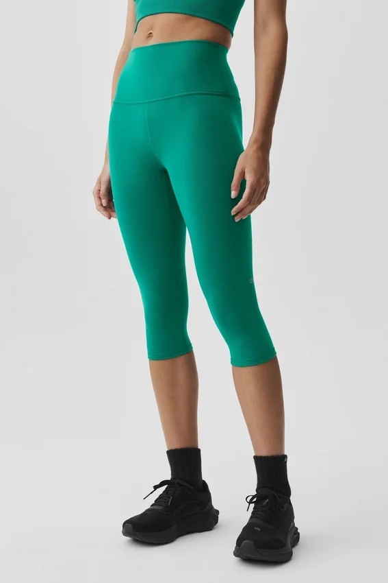 Spodnie capri High-Waist Airbrush o długości 16 cali – Emerald Isle
