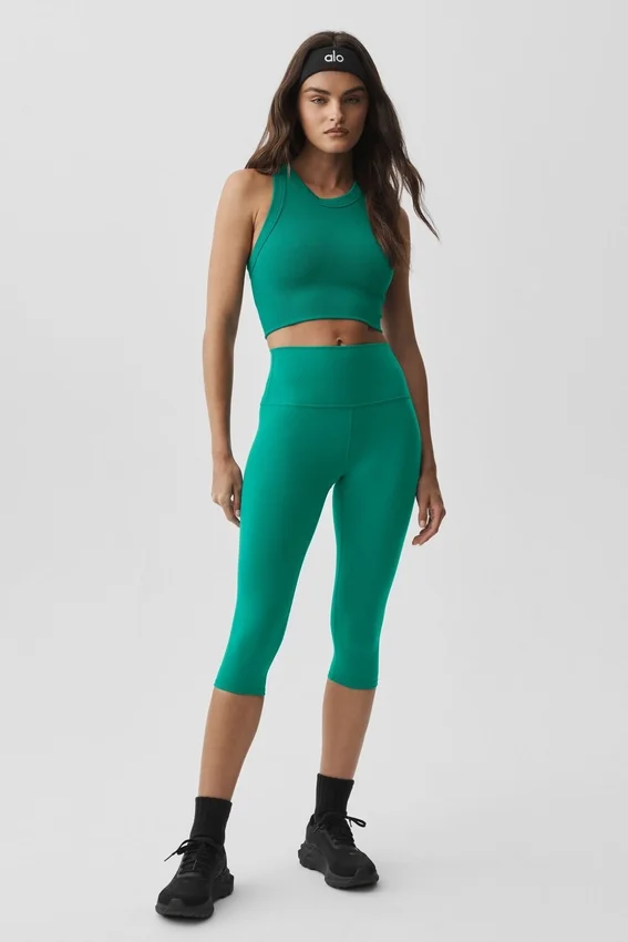 Spodnie capri High-Waist Airbrush o długości 16 cali – Emerald Isle
