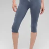 Spodnie capri High-Waist Airbrush Race Pace – kolor Bluestone/White