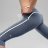Spodnie capri High-Waist Airbrush Race Pace – kolor Bluestone/White