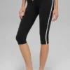 Spodnie capri High-Waist Airbrush z krojem Race Pace – czarne/białe