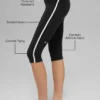 Spodnie capri High-Waist Airbrush z krojem Race Pace – czarne/białe
