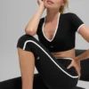 Spodnie capri High-Waist Airbrush z krojem Race Pace – czarne/białe