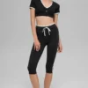 Spodnie capri High-Waist Airbrush z krojem Race Pace – czarne/białe