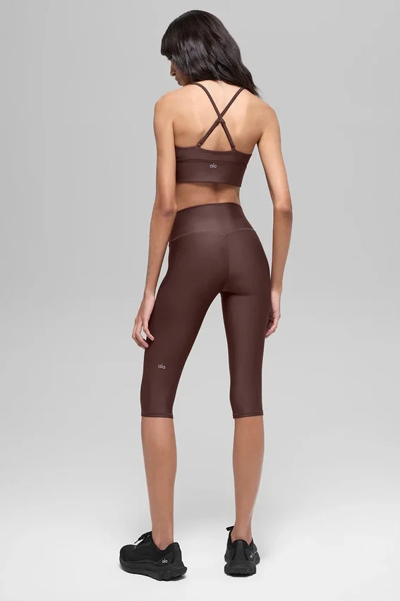Spodnie capri High-Waist Airlift z wysokim stanem, długość 16'' – Brownstone